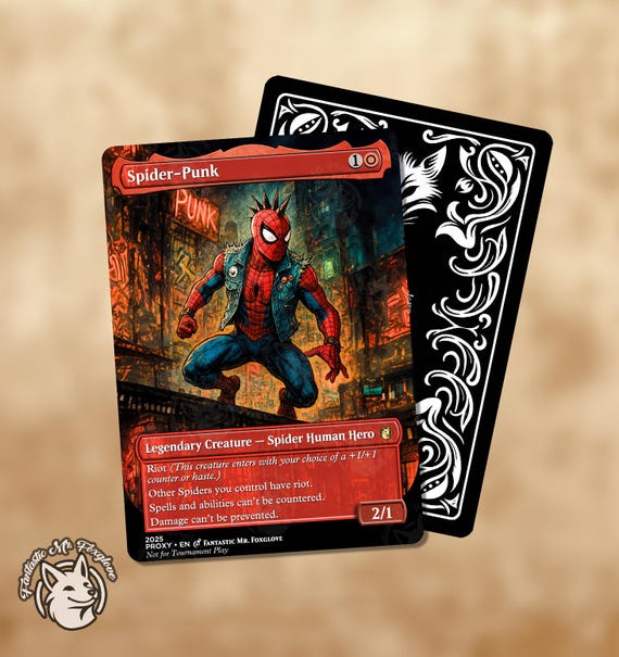 Spider-punk And/or Kraza the Swarm as One | Proxy Cards - Etsy
