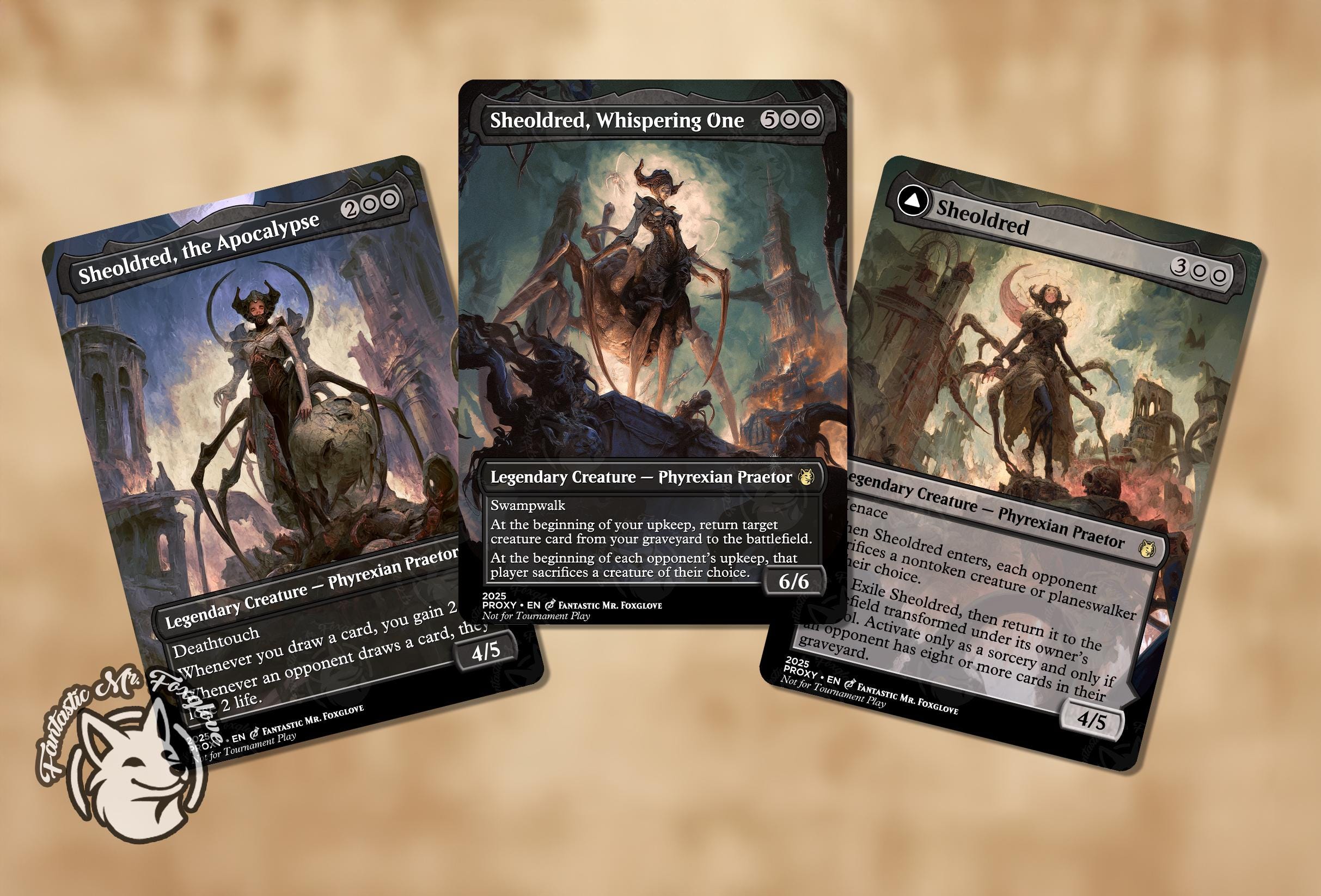 3 Sheoldreds Bundle | Proxy Cards — Sheoldred the Apocalypse