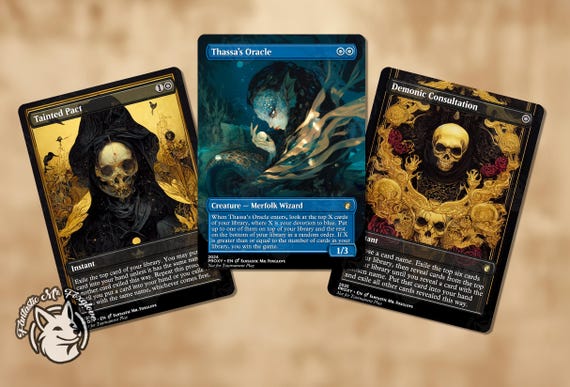 Thoracle Combo Bundle | Proxy Cards — Thassa's Oracle, Tainted Pact, and Demonic Consultation
