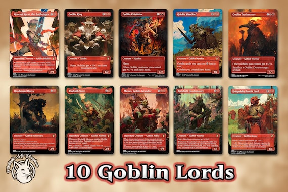 10 Goblin Lords | Proxy Cards — Muxus, General Kreat, Goblin King, Warchief, Trashmaster, Chieftain, Howlsquad, Pashalik, Rundvelt, and more