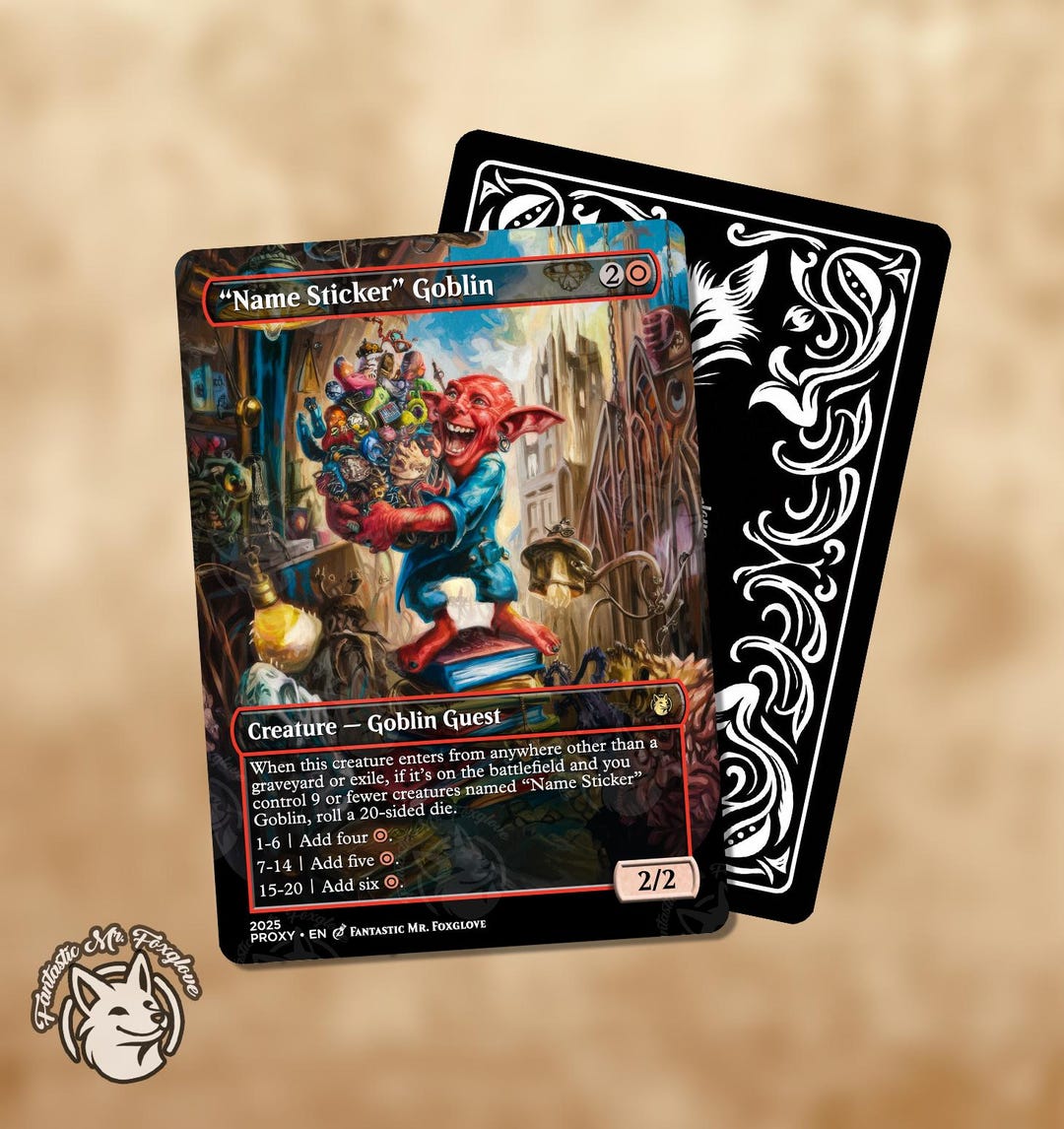 Name Sticker Goblin | Proxy Card — Option for Custom 