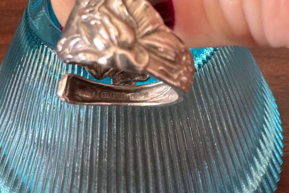 Sterling SILVER Spoon Statement Ring - Antique Fl… - image 3