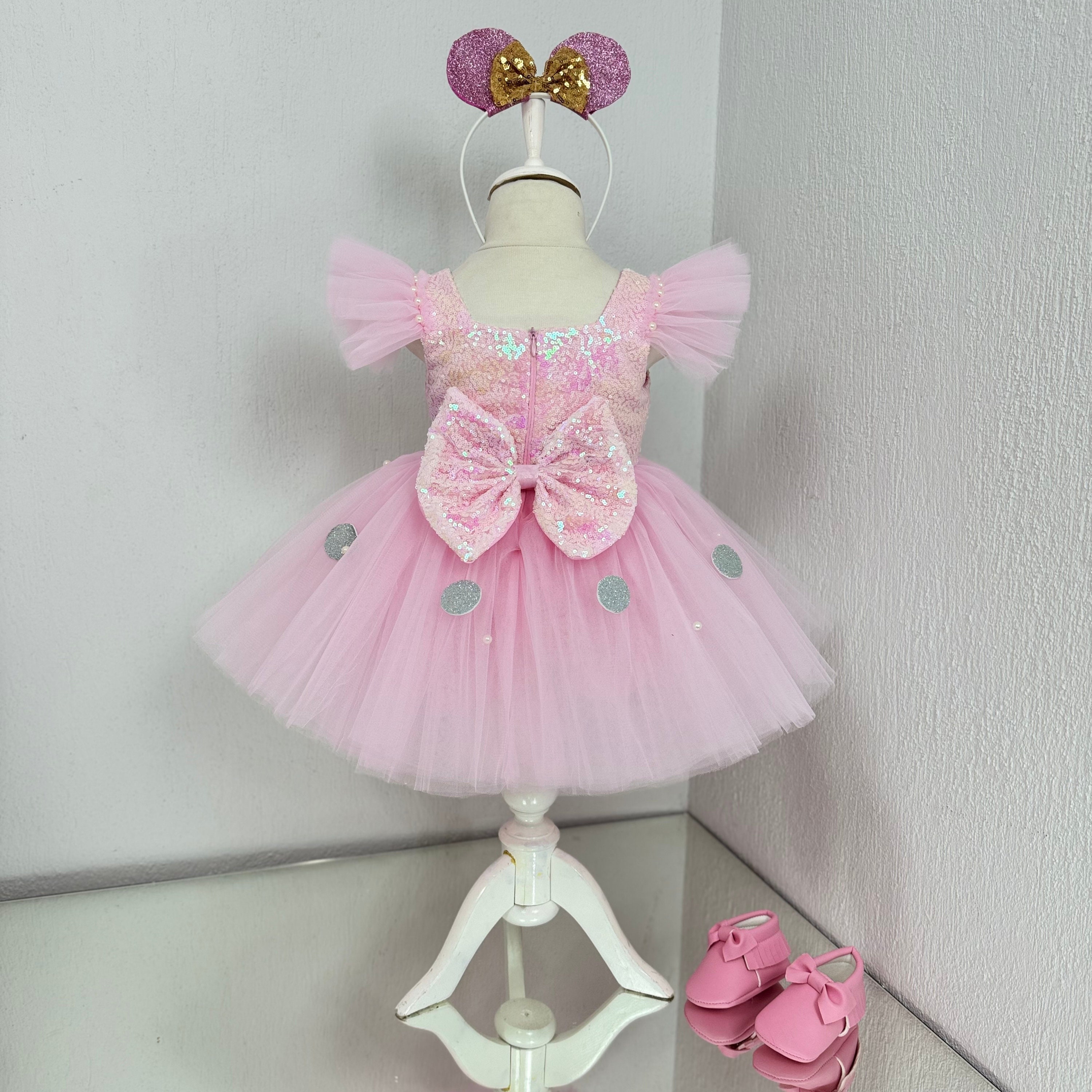 Disney Minnie Mouse Party Dress - Pink Kids' Couture Costume for Magical Celebrations