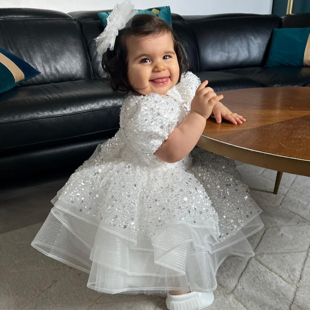 Girls Birthday Dress Baby Girl Satin Princess Dress Flower Girl Wedding Dress