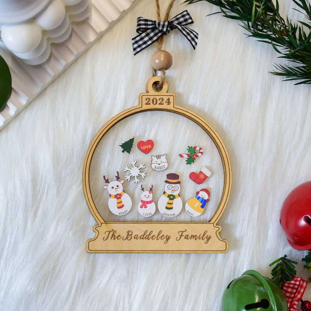 Personalised christmas tree decorations wooden mdf family tree etsy