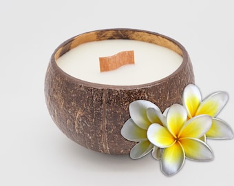 Soy candle in a coconut shell is a wonderful gift from Hawaii