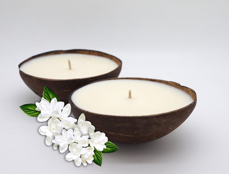 Coconut Candles Set of 2 Beach Wedding Favor Coconut Candle Etsy