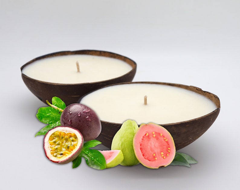 Coconut Candles Set of 2 Beach Wedding Favor Coconut Candle Etsy