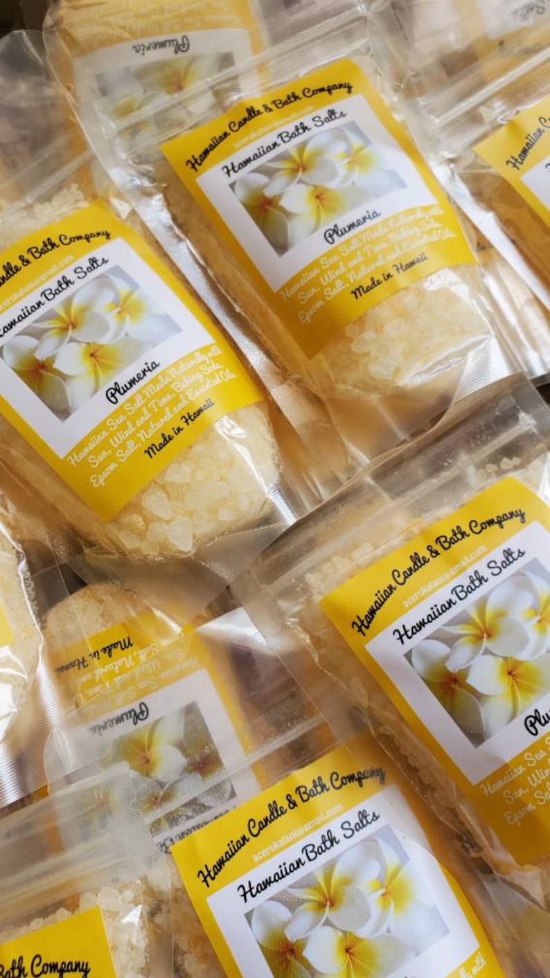 Wholesale 45 bags Hawaiian Bath Salts, All Natural Salts for bath with Natural and essential oils Plumeria
