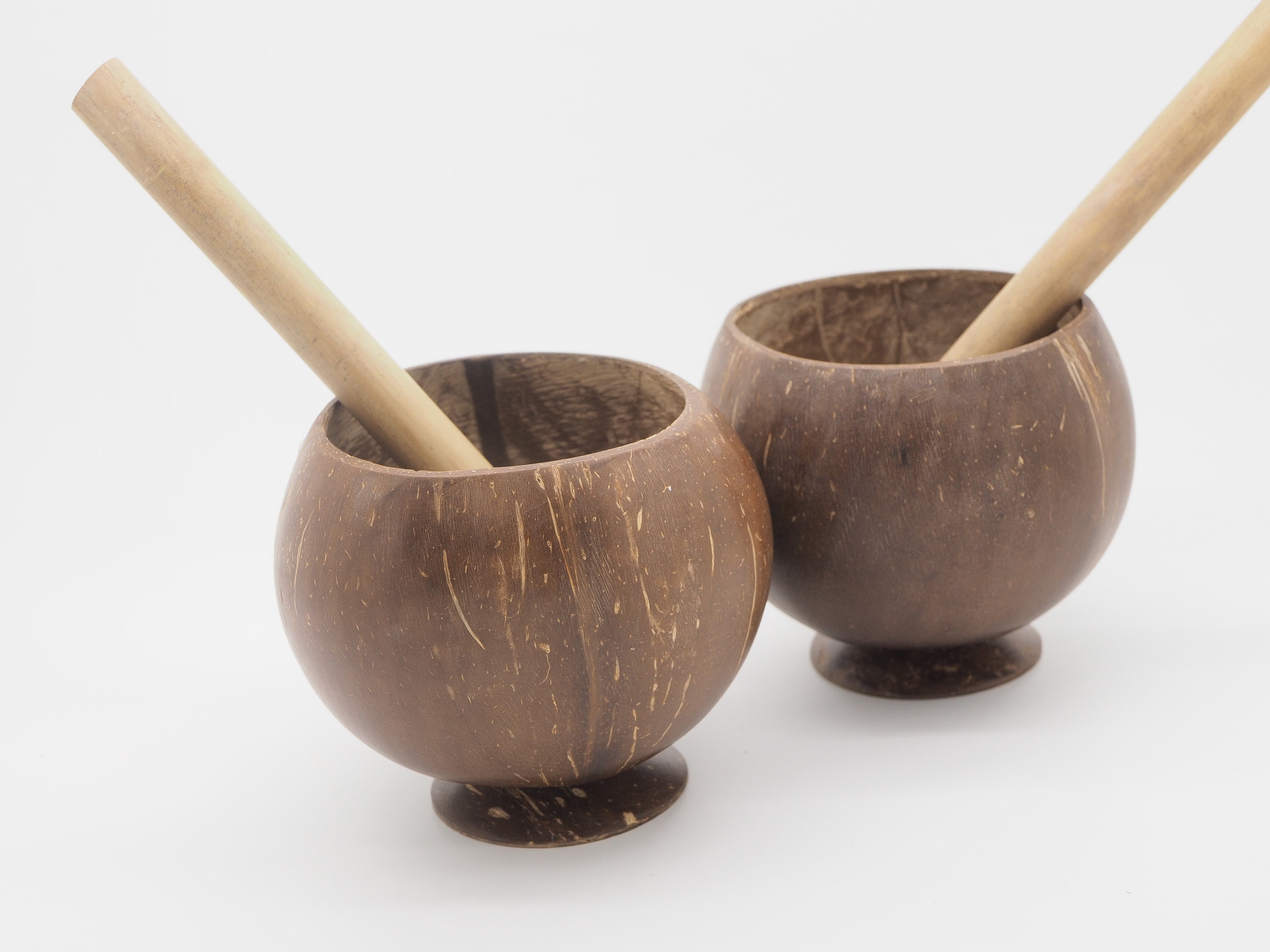 Coconut Cup with Bamboo Straw, Luau Party Decoration, Tropical Decor,…