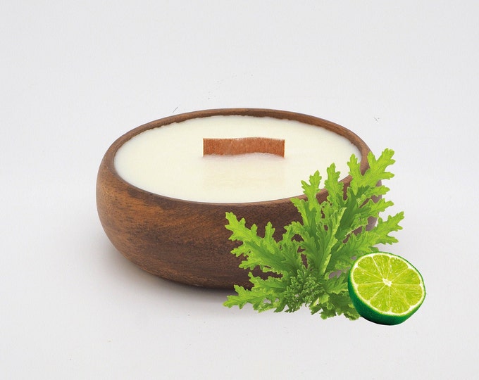 Citronella & Lime in Reusable  Acacia Bowl - Natural Bug Repellent  - Made in USA