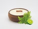 Citronella & Lime in Reusable  Acacia Bowl - Natural Bug Repellent  - Strong Scented Candles Wooden Wick 