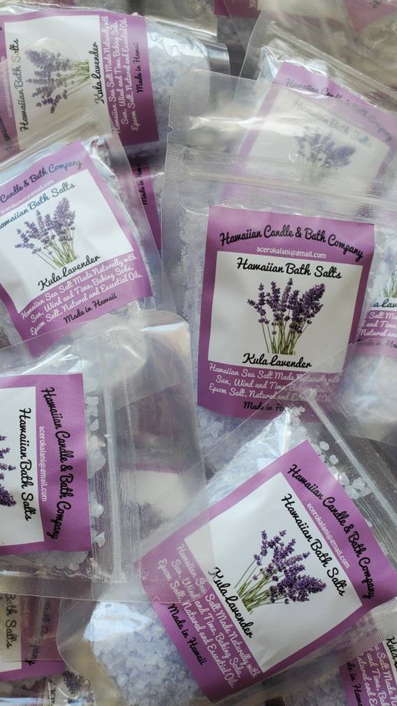 Wholesale 45 bags Hawaiian Bath Salts, All Natural Salts for bath with Natural and essential oils Kula Lavender