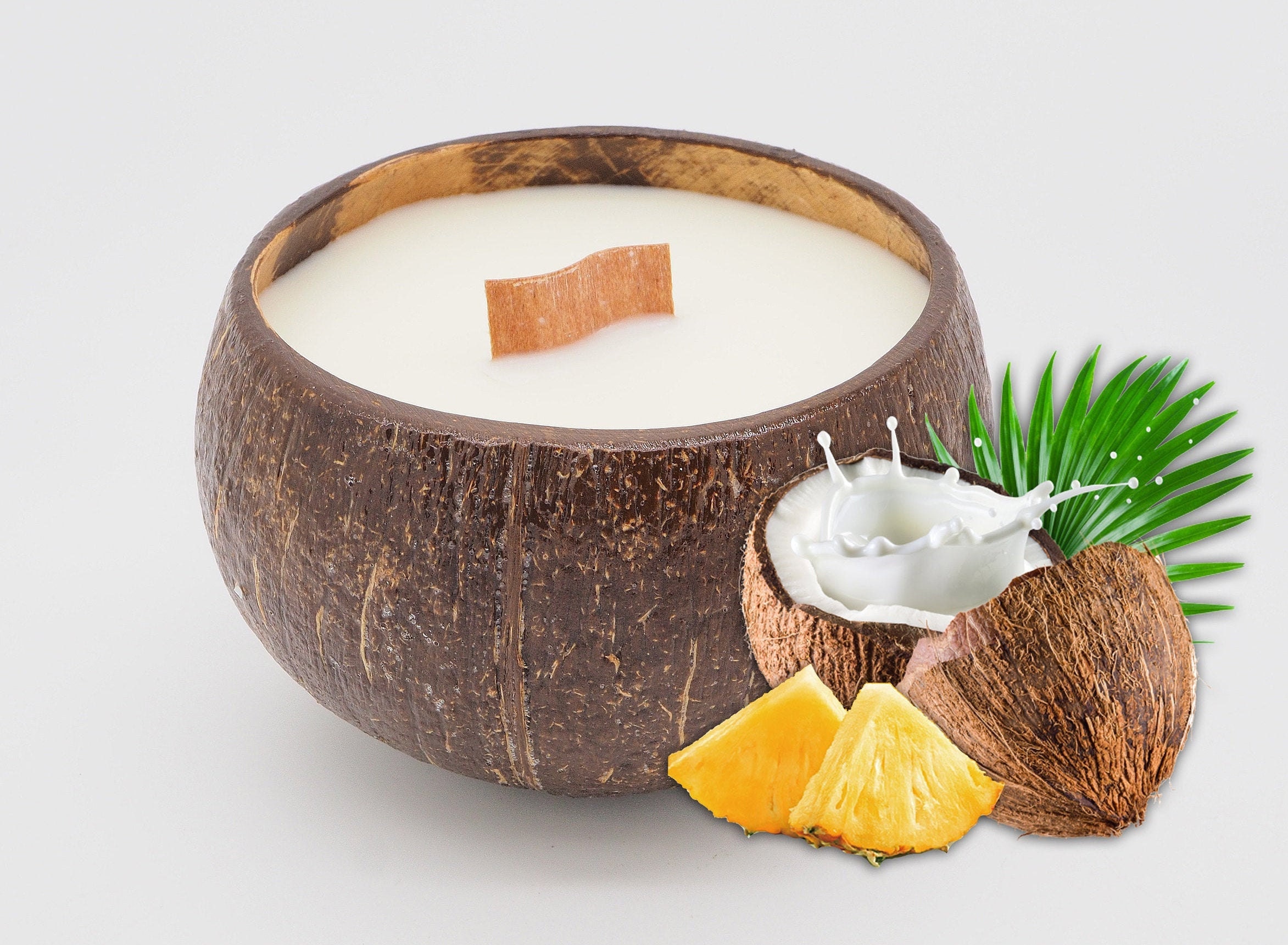 Coconut Candle in Real Coconut Shell Tropical Best Etsy