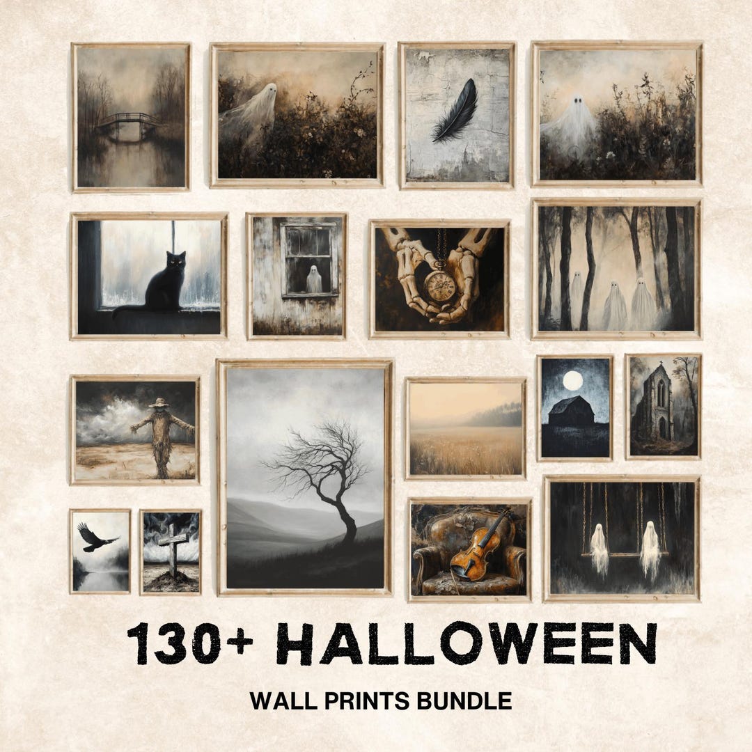 Vintage Halloween Prints Dark Academia Decor Halloween Gallery Wall ...