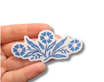 Blue Cornflower Sticker | Water Proof | 3 Inches