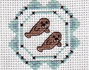 Craft Supplies Tools Cross Stitch Pattern Silhouette Manatee Sunflower Flower Sea Marine Heart Seal Counted Cross Stitch Pattern Instant Download Epattern Kits How To