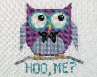 Hoo, Me? Downloadable Cross Stitch Pattern