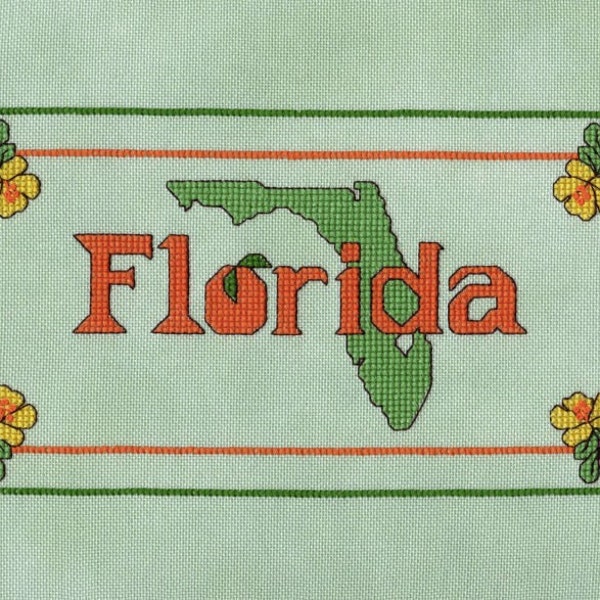 Florida Cross Stitch Etsy