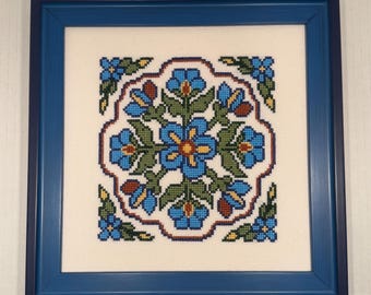 Santorini: Stitched and Framed