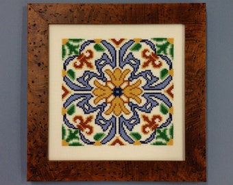 Granada Tile Cross Stitch Pattern