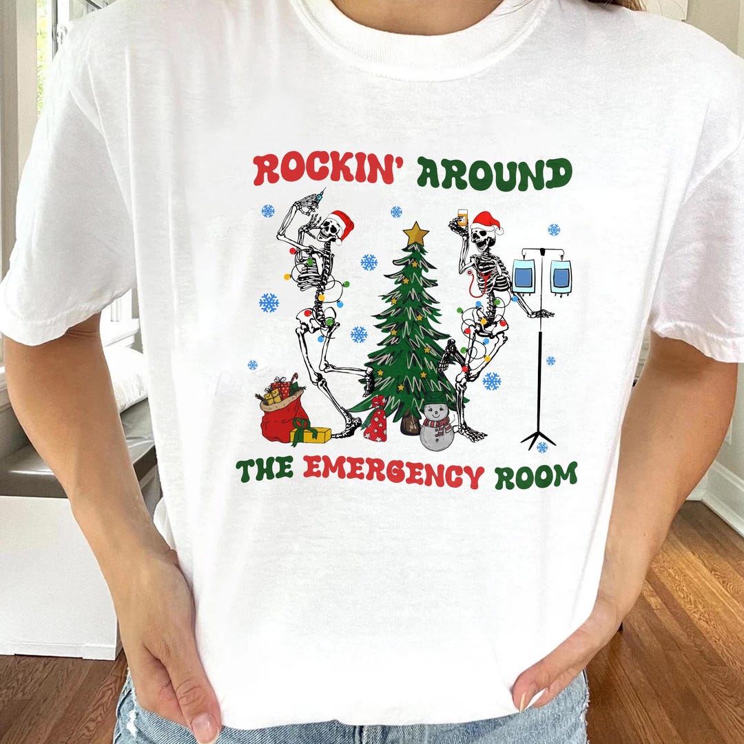 Rocking Around Emergency Room Png, Skeleton Nurse Png, Christmas ER ...