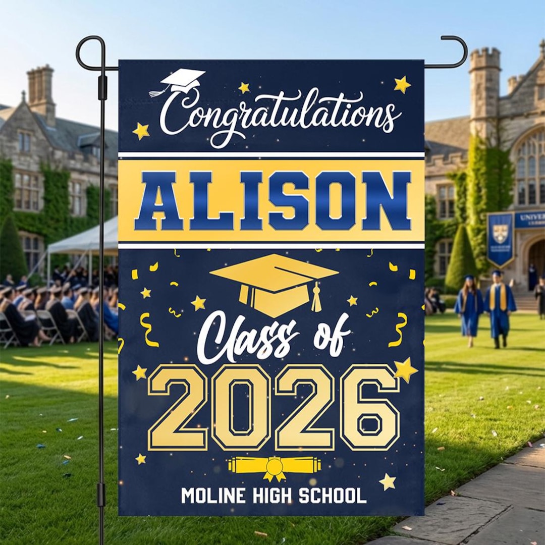 Personalized Graduation Garden Flag, Class of 2026 Yard Sign, Outdoor ...