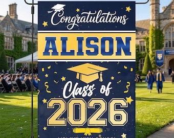 Personalized Graduation Garden Flag, Class of 2026 Yard Sign, Outdoor Graduation Decoration