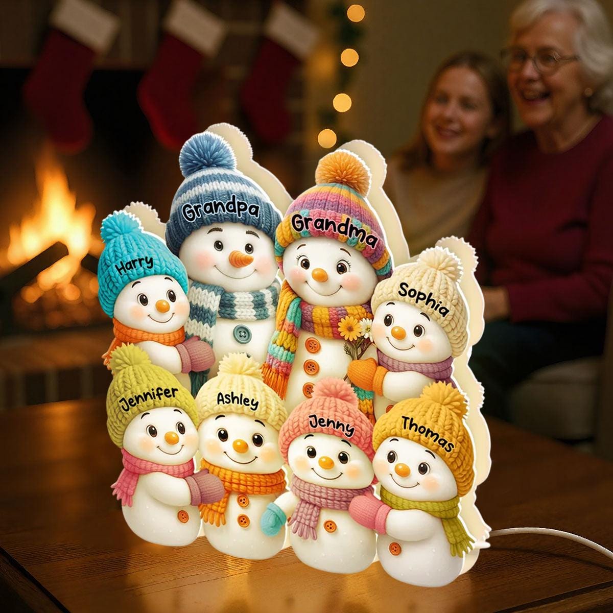 MYZQIFF Personalized Snowman Grandma, Grandpa