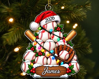 Custom Baseball Christmas Ornament, Baseball Player Gift, Baseball Keepsake, Baseball Team Gift,Baseball Lovers Gift,Christmas Ornament 2026