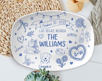 Custom Wedding Platter, Personalized Bridal Gift Platter with Names, Unique Keepsake for Bride and Groom, Wedding Keepsake - DECOR only