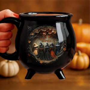Witches Brew Personalized Witch Cauldron Mugs, Witching You A Wicked Brew, Custom Halloween Cups, Witch Mug Gifts For Women, Besties, Family