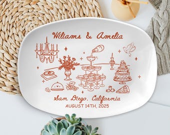 Personalized Wedding Keepsake Platter: Custom Couple Gift