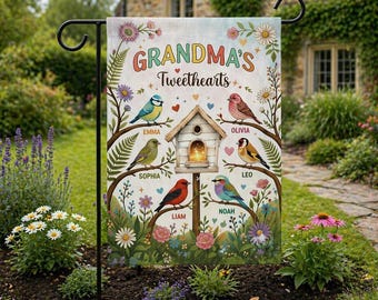Custom Garden Flag, Personalized Grandma's Flag, Grandma's Garden Decor, Yard Flag, Gift For Grandma, Gift For Mom, Mother's Day Gift
