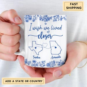 Long Distance Friend Mug, Personalized Long Distance Friend Gift for Best Friends Birthday Gifts, Custom Bestie Friendship Coffee Cup