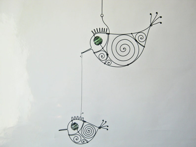 Bird Carrying A Bird Baby Shower Gift Oiseaux De Fil De Fer