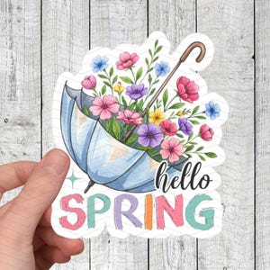 Hallo lente waterdichte glanzende sticker, herfst seizoen sticker, herfst vinyl sticker, vallende bladeren sticker, cadeau voor haar, Cottagecore stickers