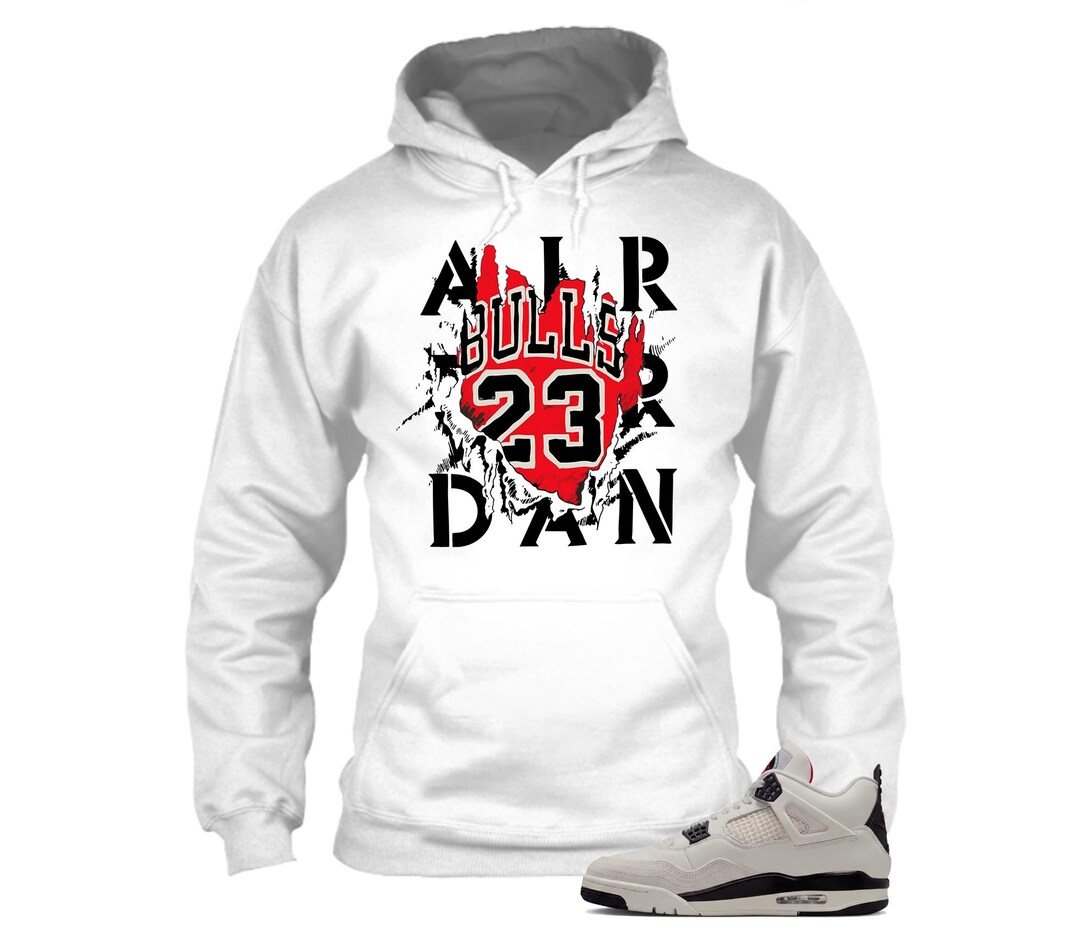 Jordan 4 Flight Club Matching Crewneck Hoodie White, Designer