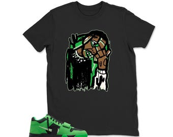 Shirt Matching Travis Scott Jumpman Jack Green Spark Match Sneaker Abstract Art