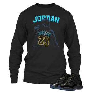 Jordan 11 Gamma Sneaker Match Tshirt Black - Jordan Match T shirt, Retro Gamma Blue 11s Matching Sneaker Tee Shirt, sweatshirt, Hoodie image 4
