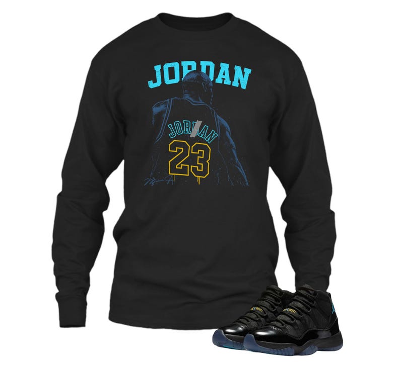 Jordan 11 Gamma Sneaker Match Tshirt Black - Jordan Match T shirt, Retro Gamma Blue 11s Matching Sneaker Tee Shirt, sweatshirt, Hoodie image 4