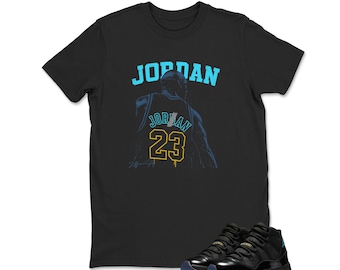 Jordan 11 Gamma Sneaker Match Tshirt Black - Jordan Match T shirt, Retro Gamma Blue 11s Matching Sneaker Tee Shirt, sweatshirt, Hoodie