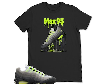 Air Max 95 Big Bubble Neon Yellow Black Cool Grey 2026 OG T Shirt match Dipping Shoe , Shirts To Match Retro Air Max 95 , sweatshirt, Hoodie