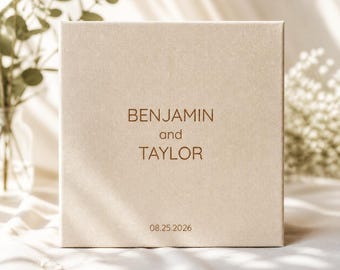Livro de assinaturas personalizado em linho para casamento – Álbum de fotos de noivado personalizado, livro de assinaturas para a recepção