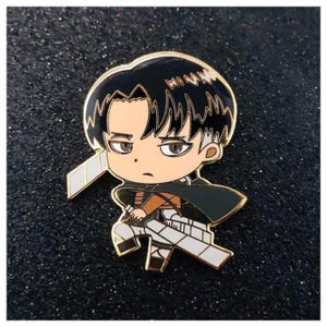 Levi Ackerman Chibi Pin | Attack on Titan Enamel Pin | Captain Levi Pin | AOT Fan Gift