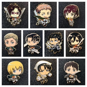 Scout-Inspired Enamel Pins  – Anime-Inspired Fan Art | 10 Unique Characters | Hard Enamel Gold Pins | Gift for Anime Fans