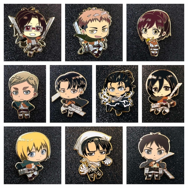Scout-Inspired Enamel Pins  – Anime-Inspired Fan Art | 10 Unique Characters | Hard Enamel Gold Pins | Gift for Anime Fans