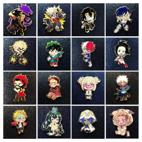 40+ Hero Academia-Inspired Pins – Anime Enamel Pin Set | 43 Fan Art Designs | Collectible Pin Set | Anime Gifts | Ita Bag Accessories