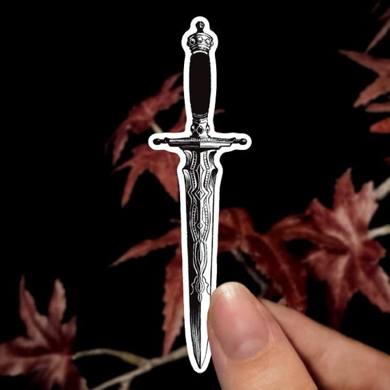 Dagger Sticker | Vinyl Sticker Waterproof Sticker Dark Fantasy Sticker Laptop Decal Water Bottle Sticker Gothic Stickers Knife Sticker Sword