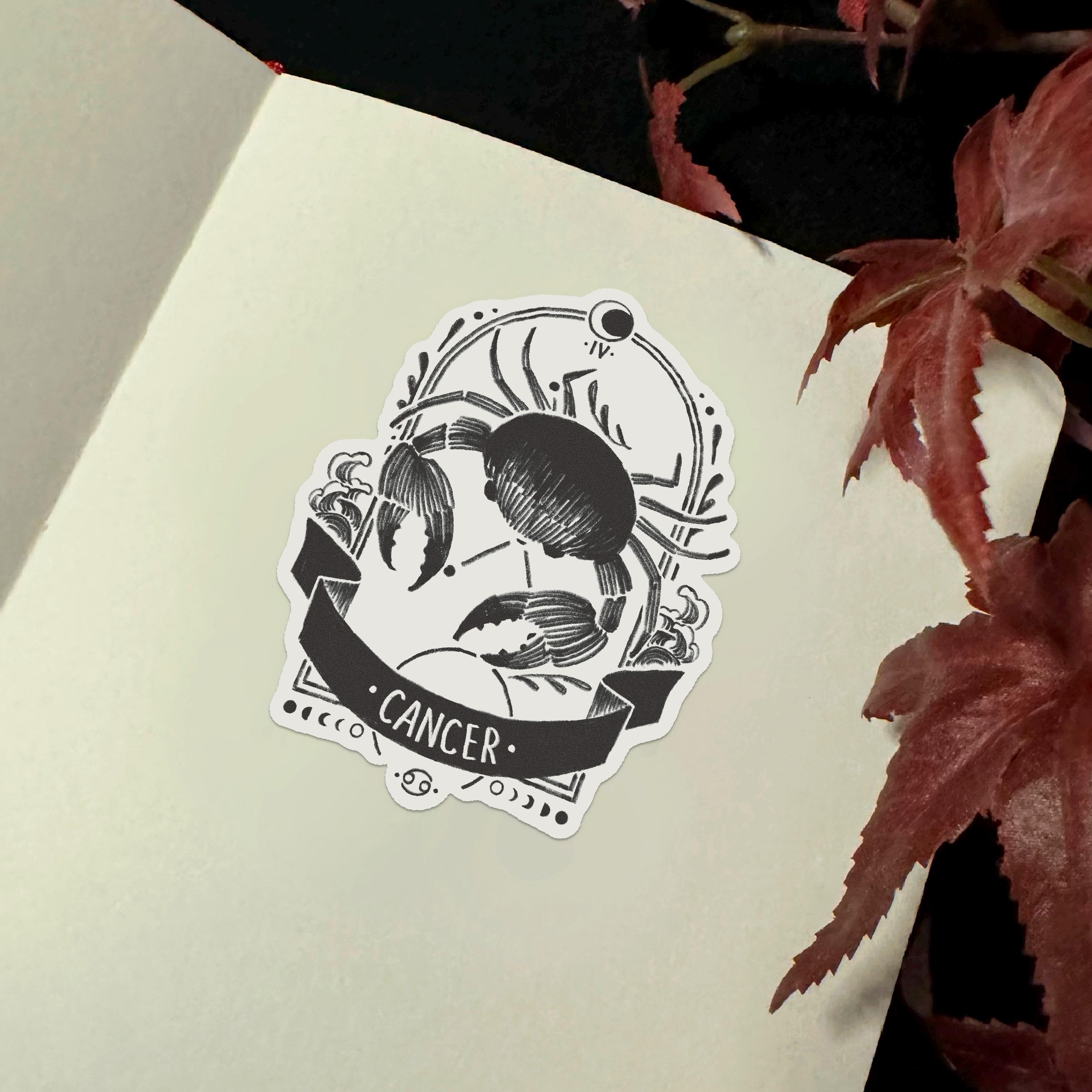 Zodiac Cancer Sticker | Vinyl Sticker Waterproof Sticker Star Sign ...